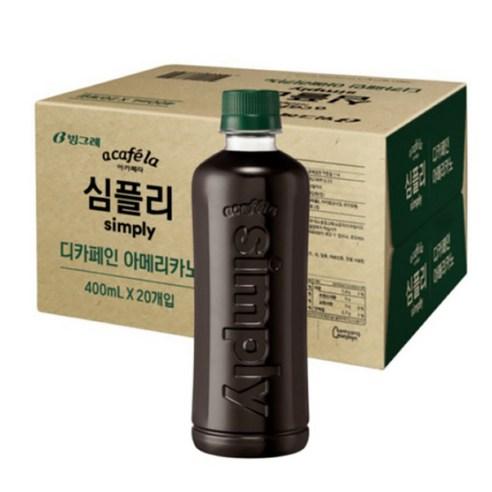 아카페라 심플리 디카페인 아메리카노 커피, 400ml, 20개 - 커피음료 | 쿠팡