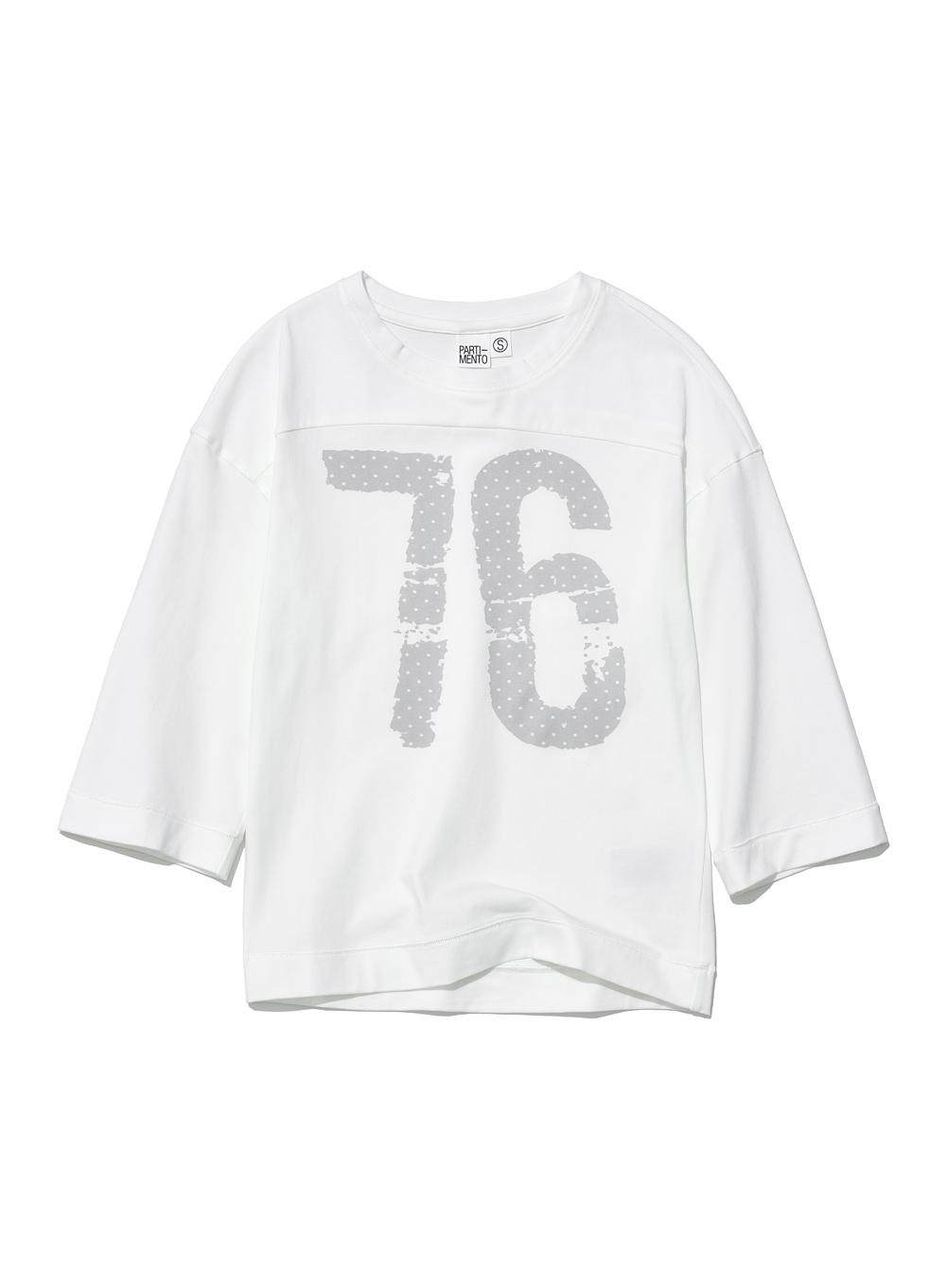 [WOMEN] 76 PRINTED FOOTBALL TEE_WHITE