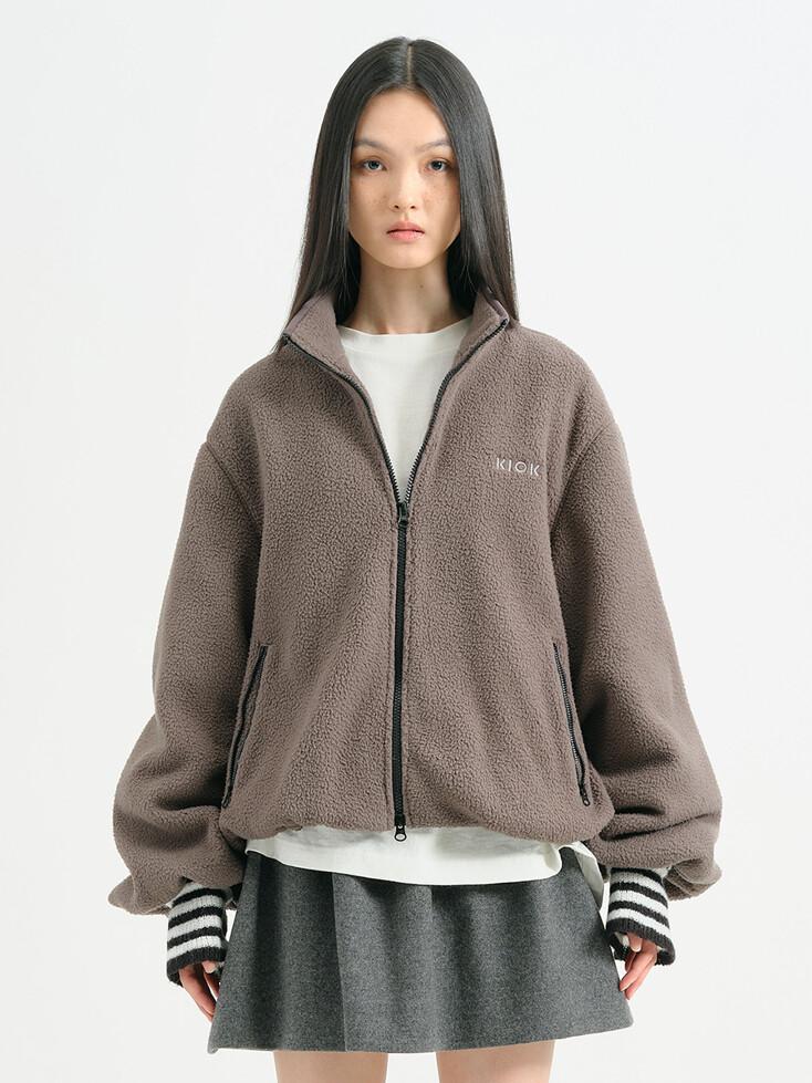 COZY FLEECE BALLOON JACKET_GRAPHITE