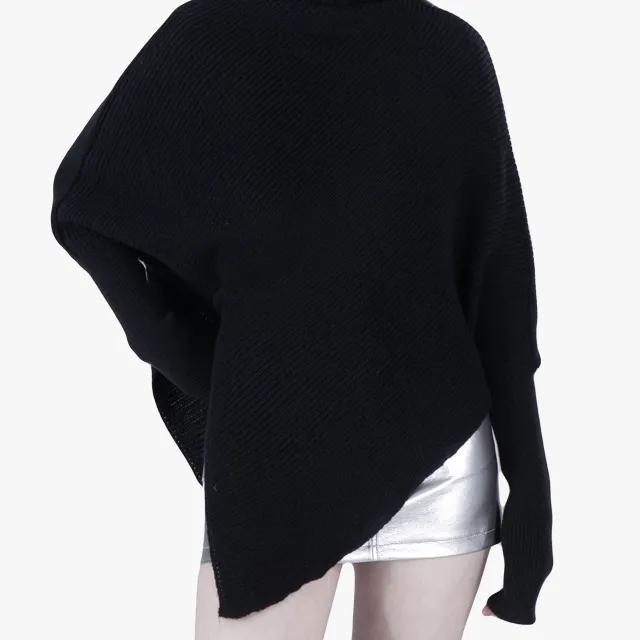 골지 언발 여성 목폴라 니트