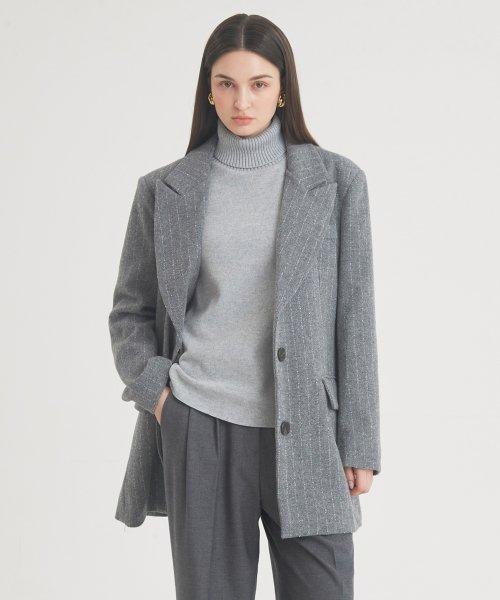 프라이하잇(THEFRHT)  Classic Stripe Wool Jaket (Gray) - 사이즈 & 후기 | 무신사