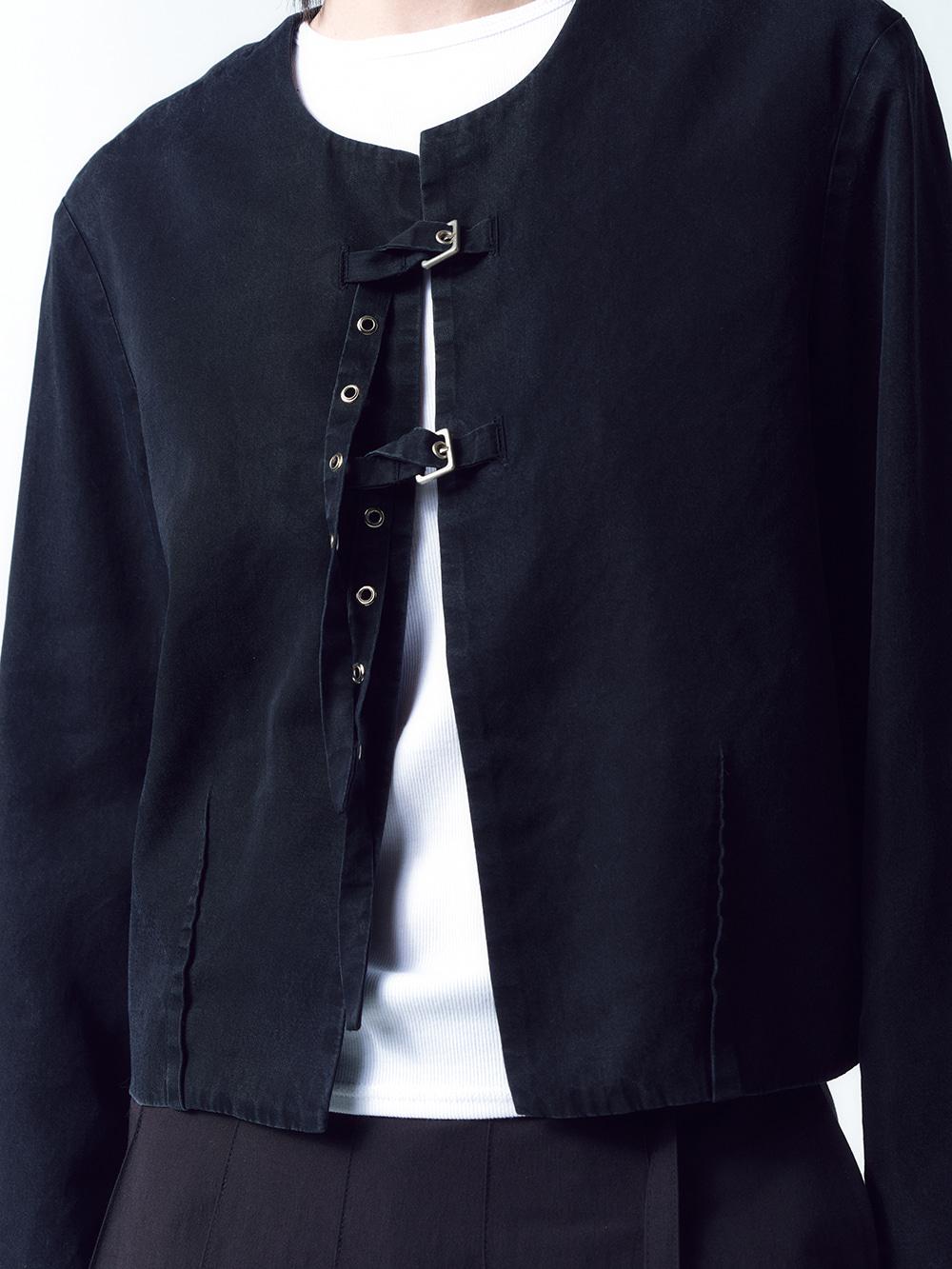 워시드 스트랩 자켓 WASHED BLACK