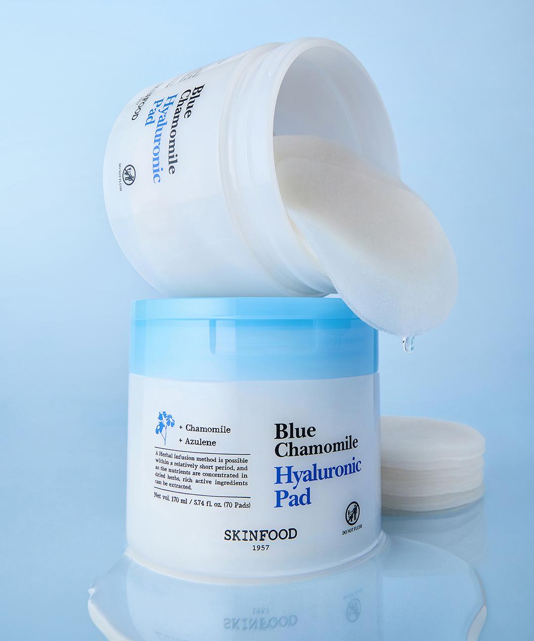 스킨푸드 💙수분겔패드🌼 블루캐모마일패드 70매+증정(블루캐모마일패드 2매*5EA)