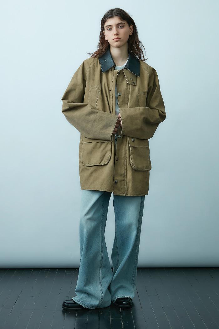 Garment Washing Hunting Jacket - Beige