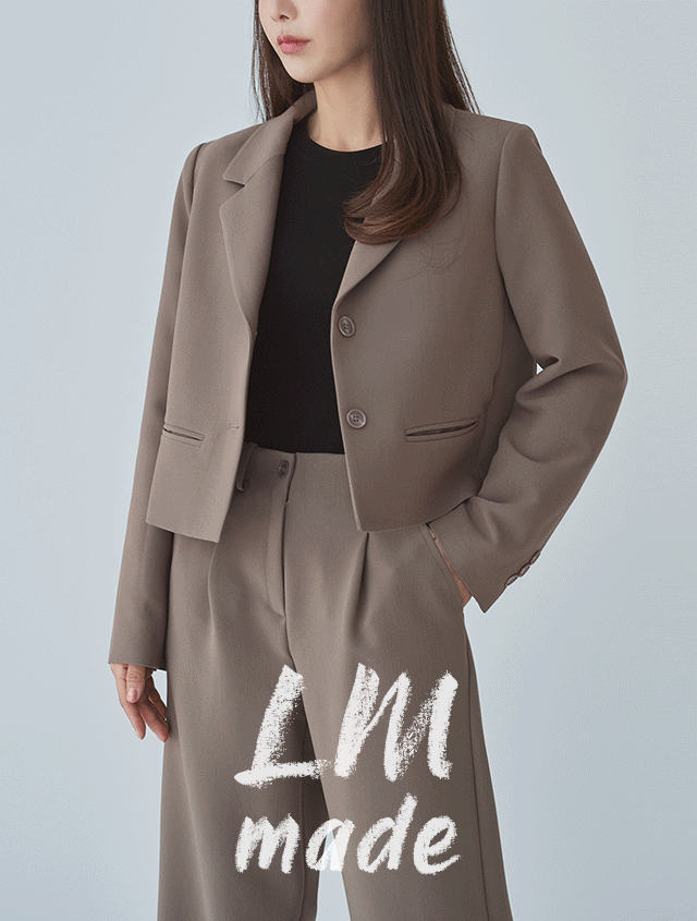 [MADE] 세미 크롭 숏 정장 싱글 자켓 JI28B1 빅사이즈 아우터 블레이저 정장 셋업 세트 블랙 베이지 그레이 하객 오피스 면접 룩 직진 봄 가을 간절기 당일