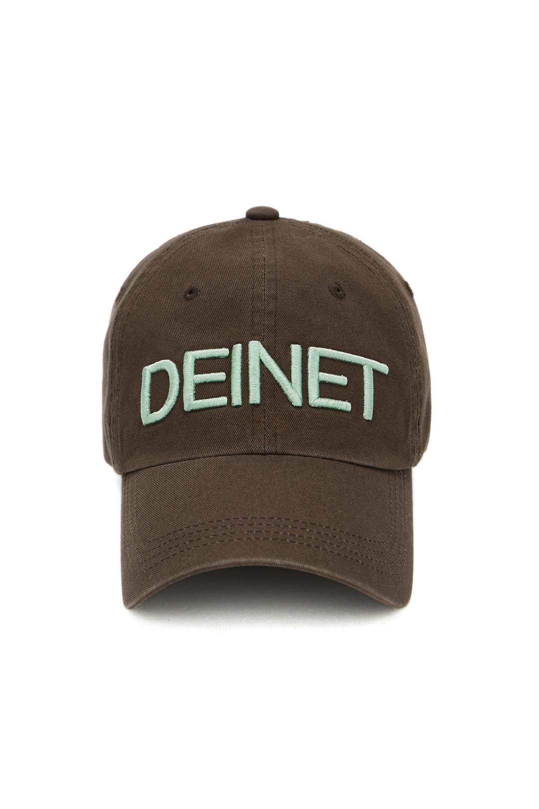 DEINET WASHED LOGO CAP IN BROWN