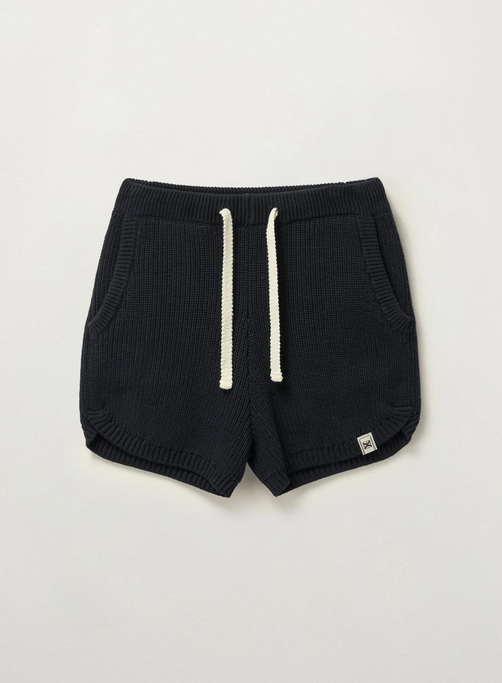 (W) Cashmere Blend Knit Shorts - Classic Black
