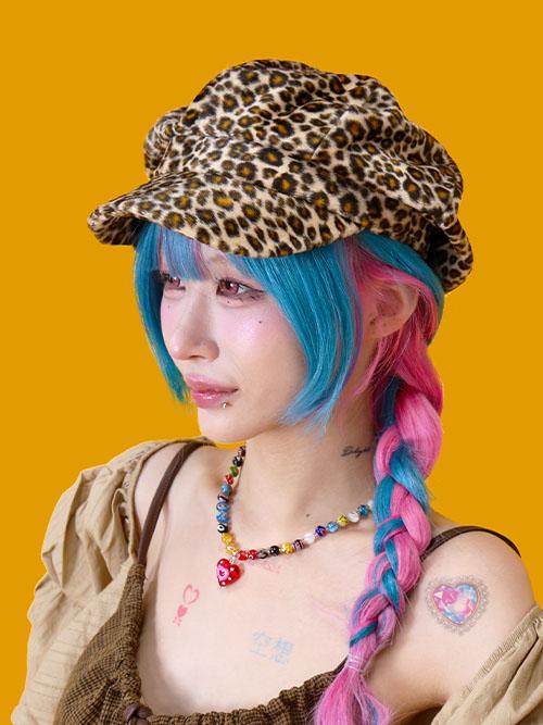 쿠오 leopard tomboy cap (2type)