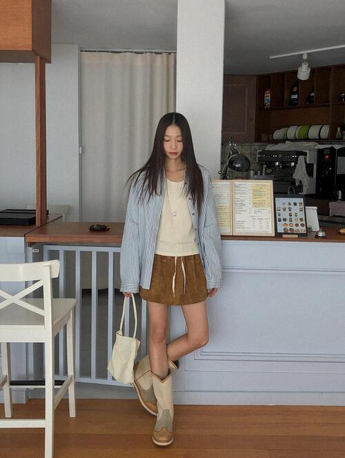 스프링콤마 스프링 코튼스트라이프셔츠