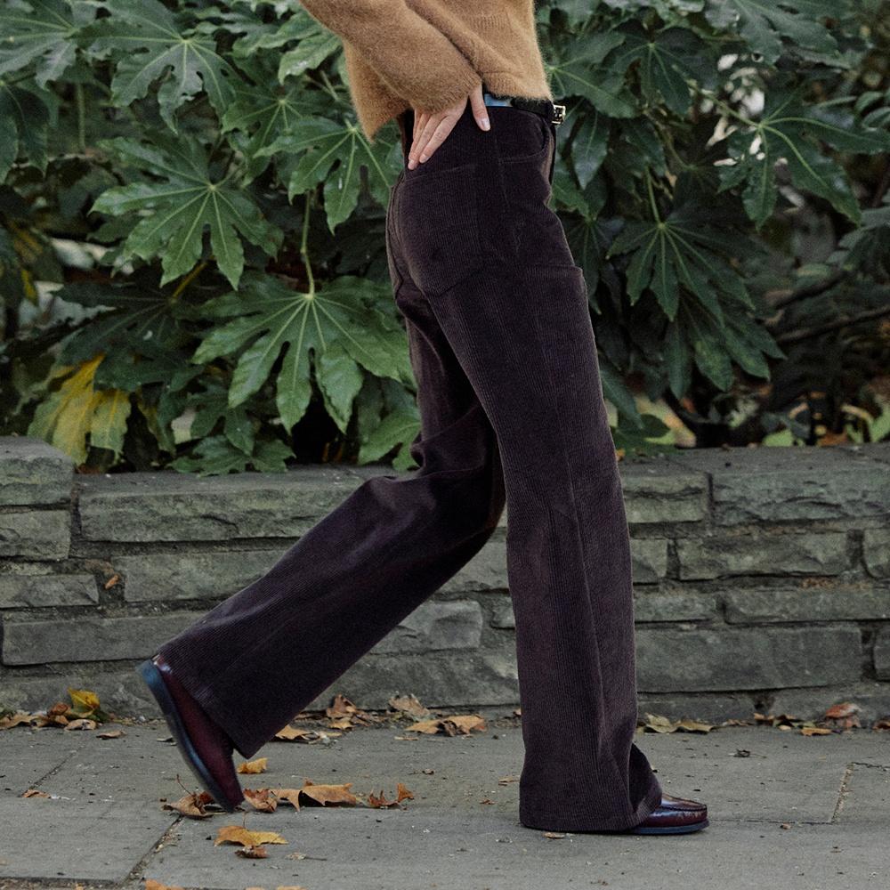Corduroy Relaxed Pants - Deep Brown