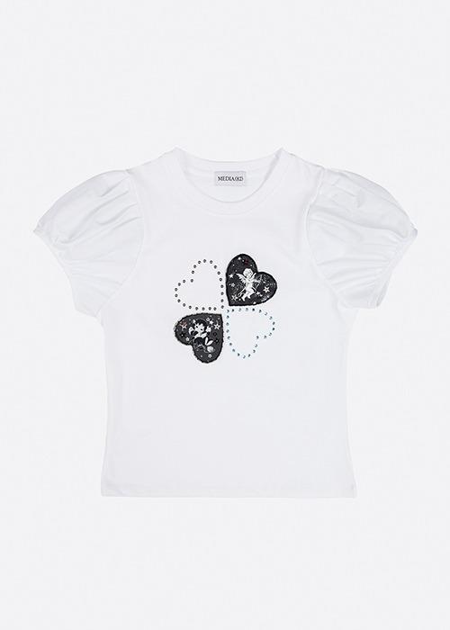 Lucky Beads Puff Top (White)