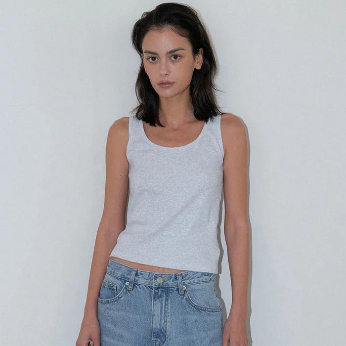 [1차 리오더] Ribbed tank top (Melange)