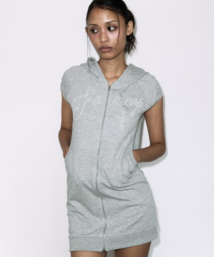 HOTFIX PUFF SLEEVE HOOD ONE-PIECE (GRAY) F26QD139