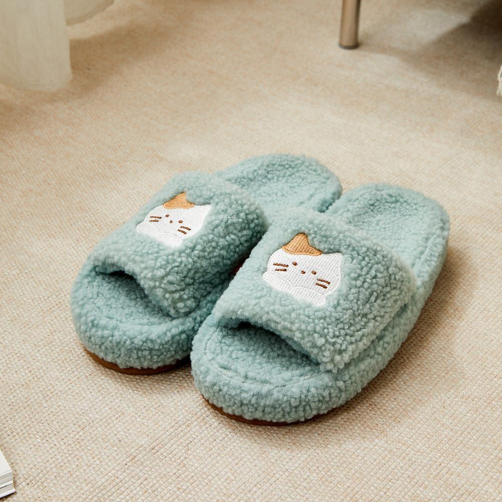 BT 포레스트카페 밀크캣 메모리폼 슬리퍼 FREE 민트