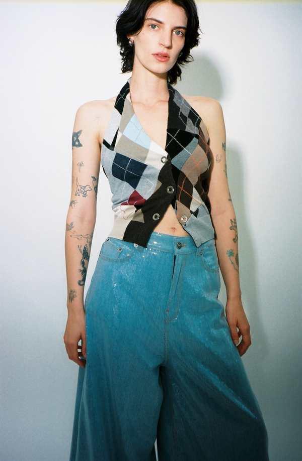 Rave Review Argyle Mary Vest - multi on Garmentory