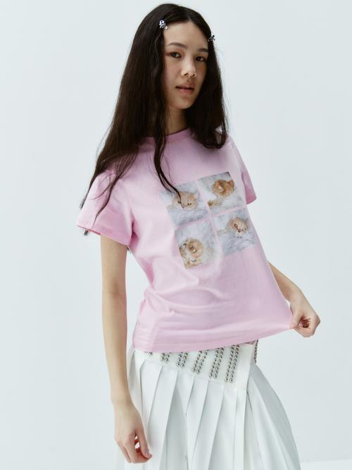G_LOVE CAT T-SHIRT_S / PINK