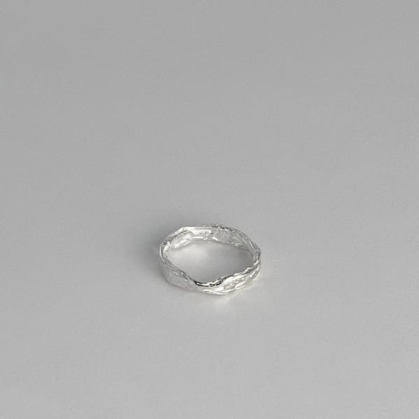 #899 bark ring  silver