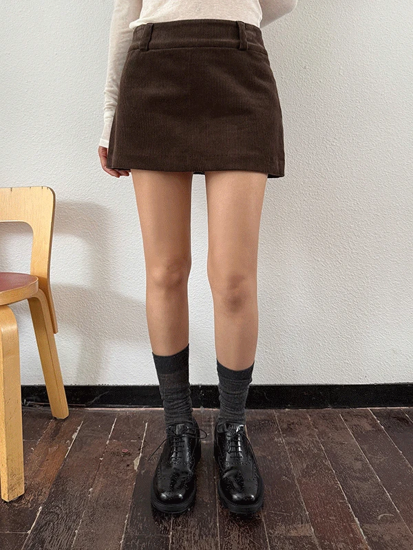 Corduroy mini skort
