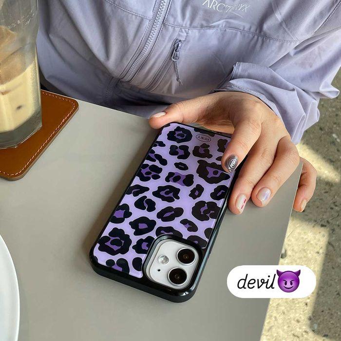 [듀이]범퍼 글라스 폰케이스 - Devil leopard phone case