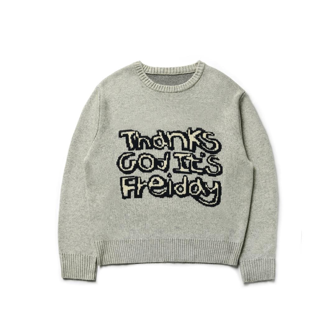 T.G.I.F 자카드 니트(LIGHT GREY)
