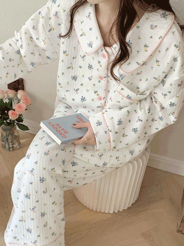 [1,700장 돌파/폭닥누빔]빈카 긴팔 상하세트 파자마 잠옷