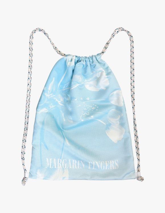 Flower Bitmap Drawstring Bag - Blue