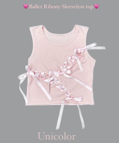 Ballet Ribony sleeveless top 리본 민소매 나시 탑