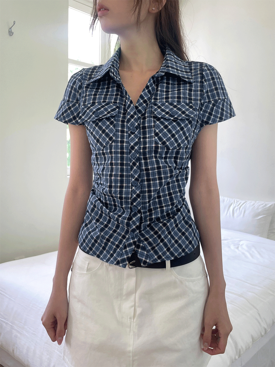 Slim pocket half shirts