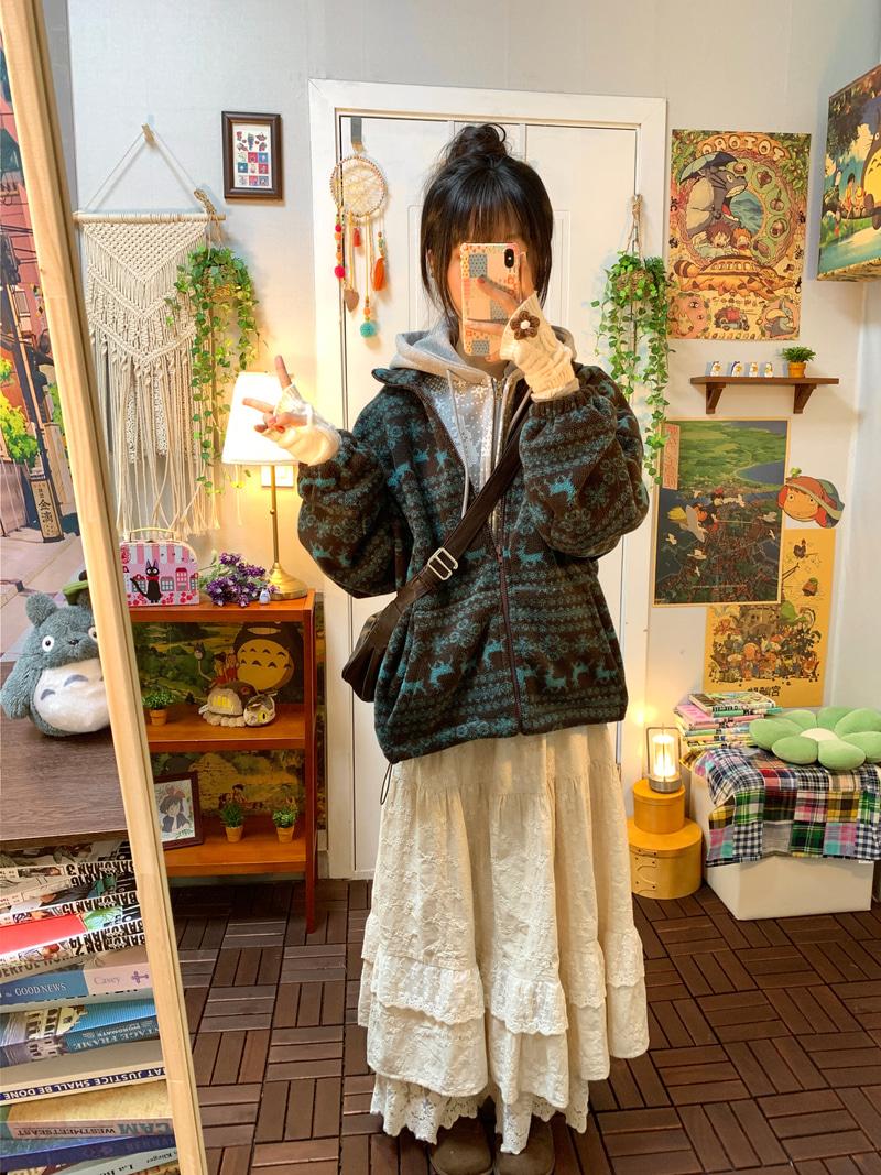 Dear fleece jumper ( 2 color )