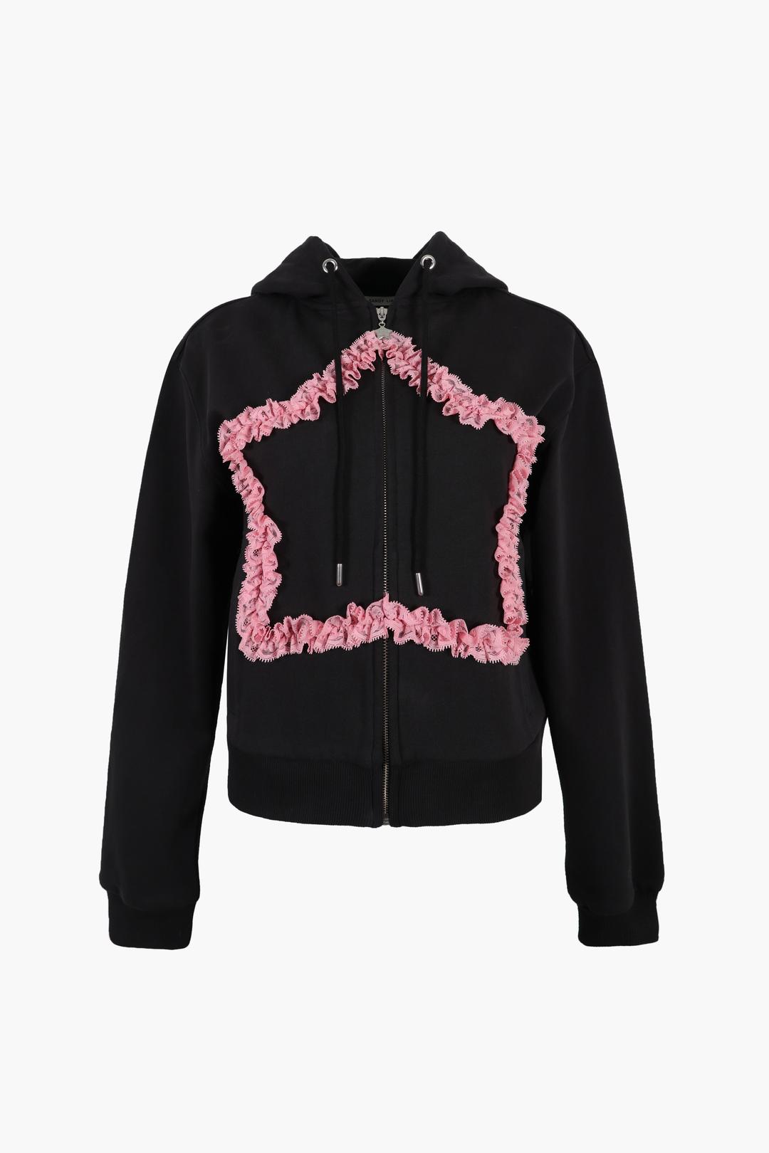 REGINA HOODIE IN BLACK - BLACK / XS