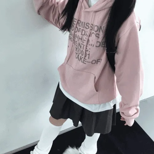 [핑크색상 9/26 출고] note leetering over-fit hood T 노트 레터링 오버핏 후드티 3color