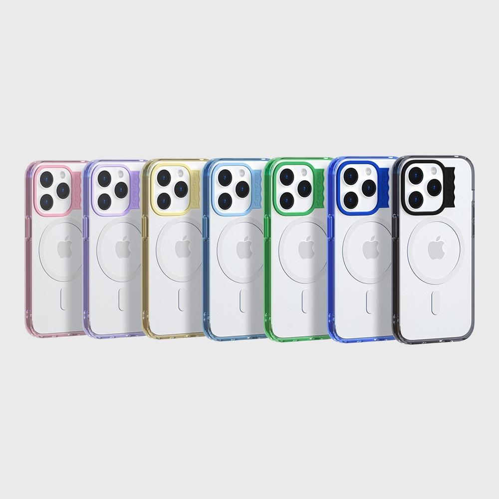 [무료배송][모음전]베이직 웨이브라벨 젤하드 케이스 기본/맥세이프-7COLOR