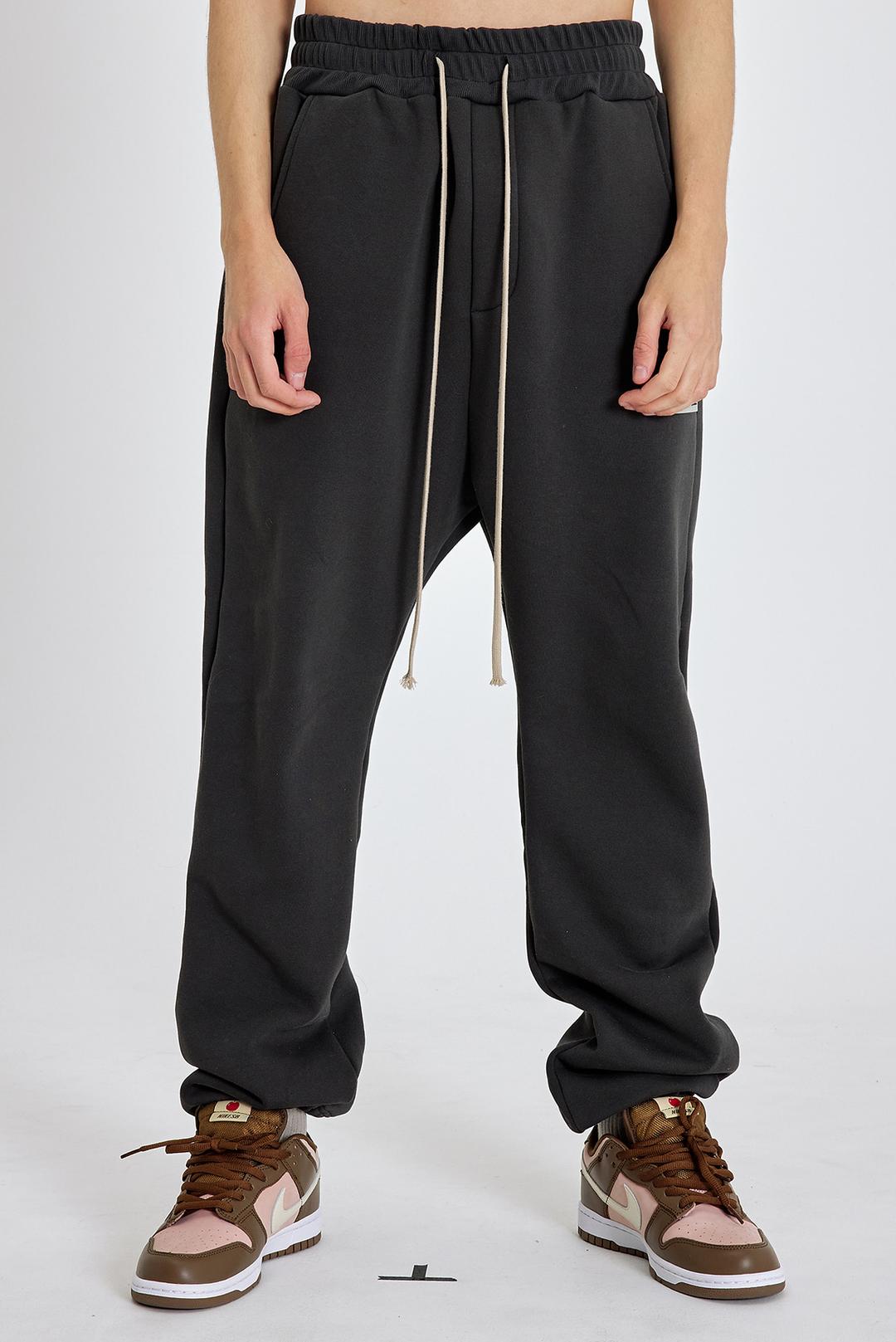 소프트 에센셜 셋업 스트링 조거 롱 팬츠 (다크그레이)