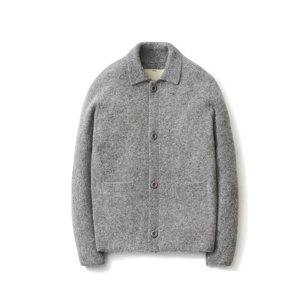 Polo Cardigan_Melange Gray