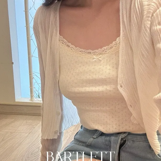 [여름가디건/살안타템] 여리핏 시스루 크롭 플리츠 썸머가디건