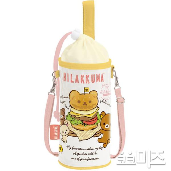 (일본) 리락쿠마 어깨끈 핸드스트랩 보온보냉 물병주머니(햄버거)