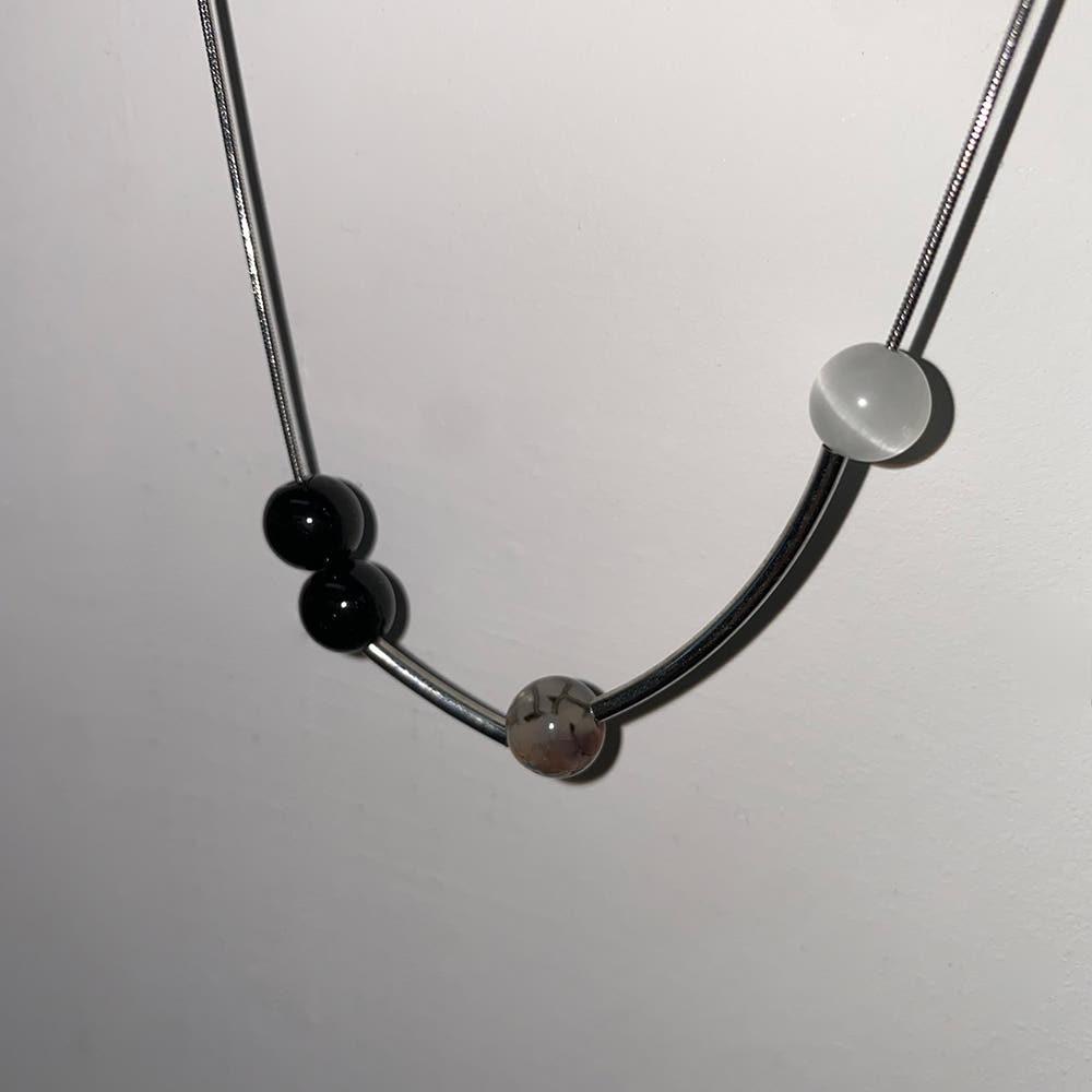 [MD pick!] (1 color) 유리알 비즈 나선형 목걸이 Spiral Glass Beads Necklace