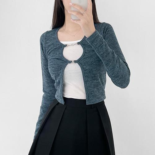 더블 체인 크롭 가디건(3color)