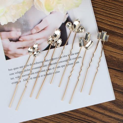 [당일출고 무배] 크리스탈 비녀 머리 장식 U핀 한복 웨딩 고정핀 유핀 뒤꽂이 유자핀 캔디플래닛