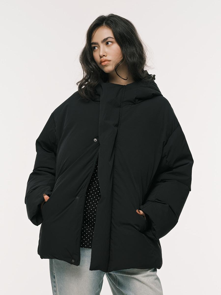 HOOD DOWN PUFFER BLACK