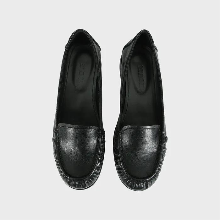 A SHIRRING LOAFER_BLACK