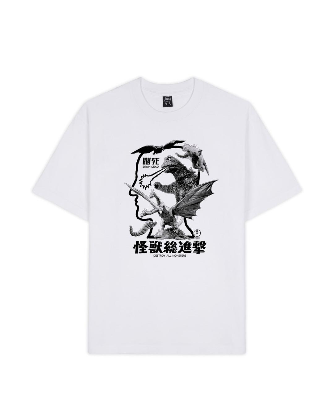 Brain Dead x Godzilla Destroy All Monsters T-Shirt - White - XS