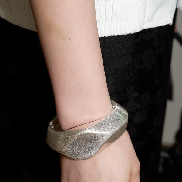 Chunky Sculptural Bangle (Silver)