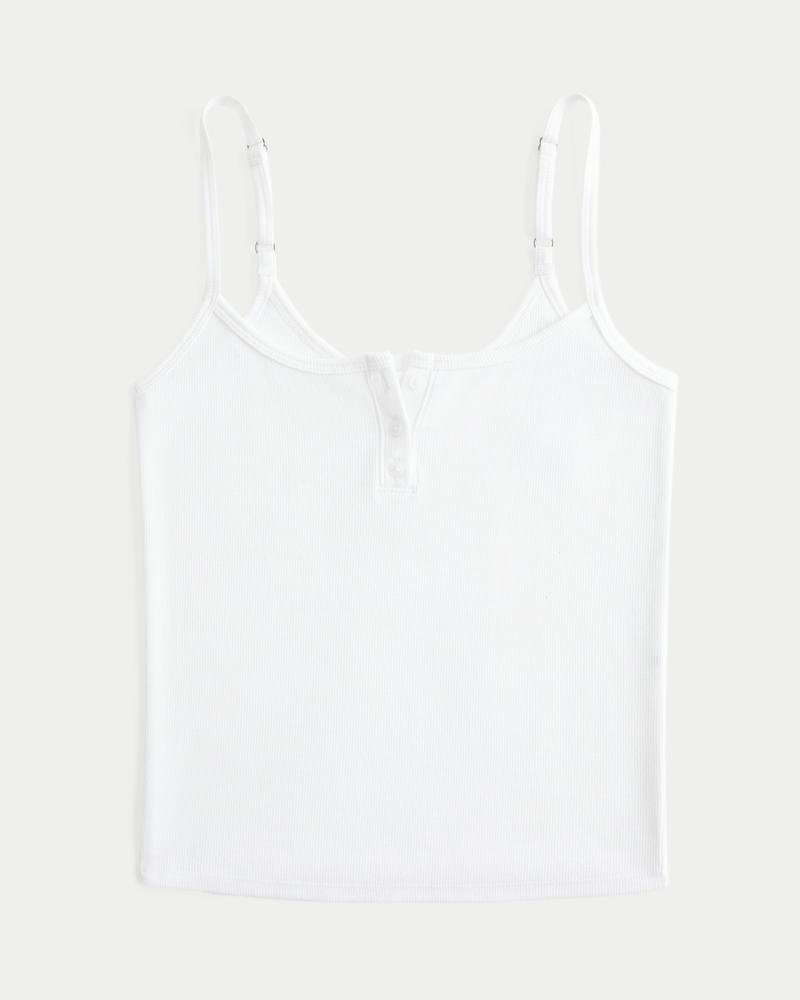 Ribbed Notch Henley Cami