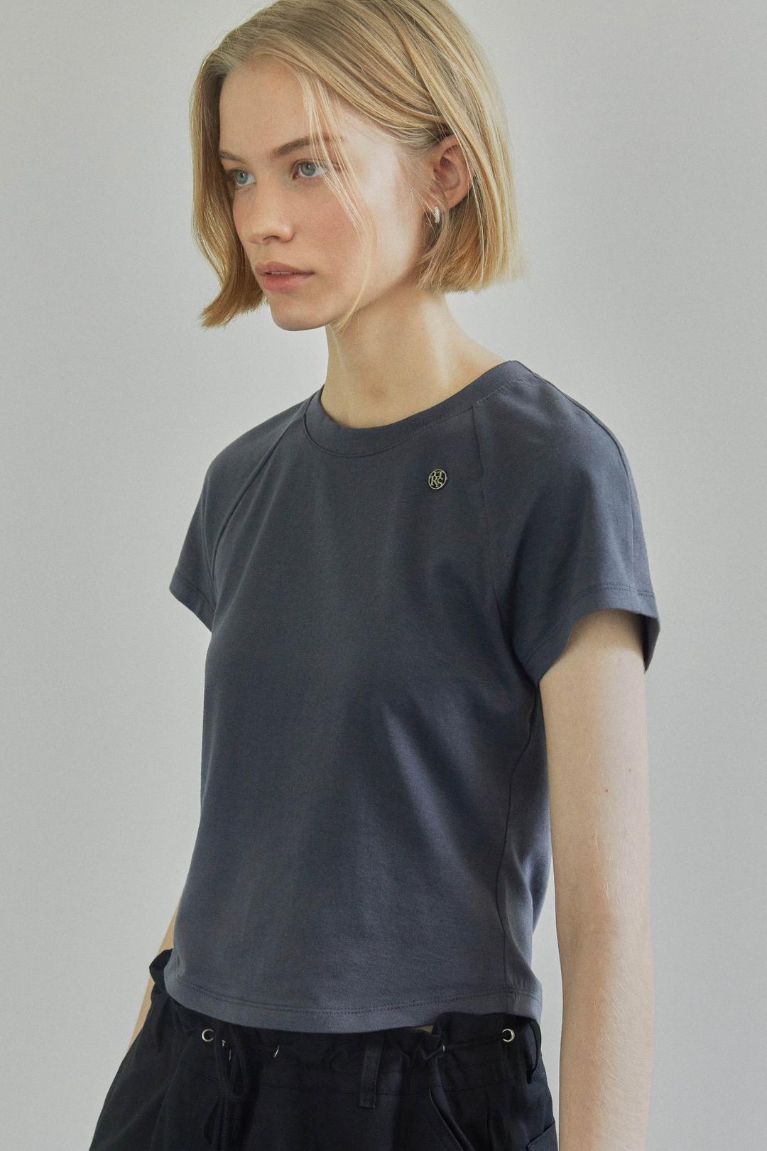 RAGLAN HALF-SLEEVE T-SHIRTS / CHARCOAL