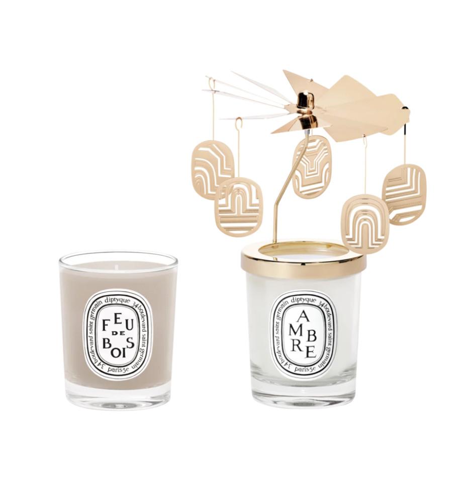 딥디크 까루셀 캔들 70 g x 2개 세트 2021/Diptyque Coffret carrousel et deux bougies Ambre et Feu de Bois 70g X 2
