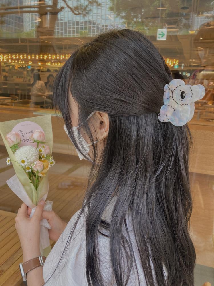 단발 반묶음 긴머리 자개 집게핀 미니 대왕 가벼운집게 프랑스 집게삔 코알라 소품샵 mz템