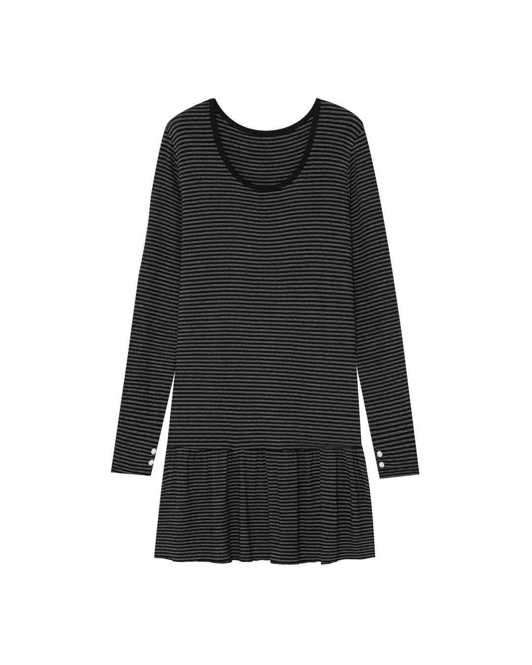 STRIPE COZY ONE PIECE [BLACK]