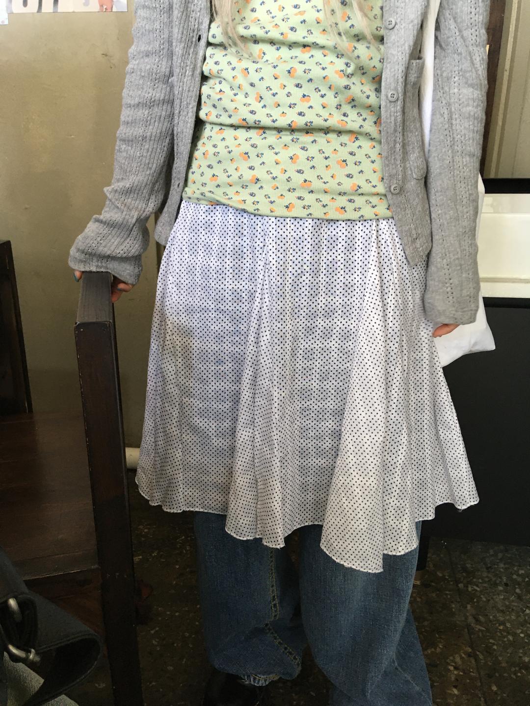 도트 나염 플레어 스커트 3col