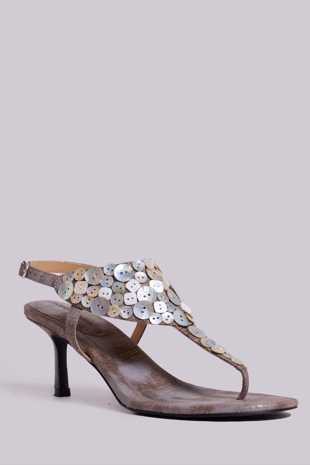 Azaela Metallic Button Heeled Sandals - UK 3 / Multi